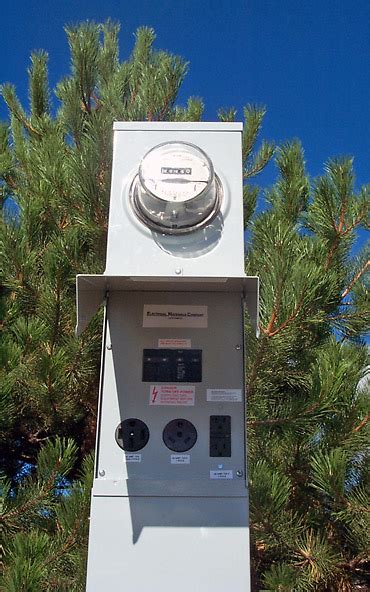 rv power pedestal with meter